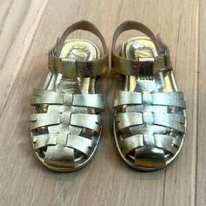 Zara gold leather fisherman sandals toddler Size US 5.5, EU 21.